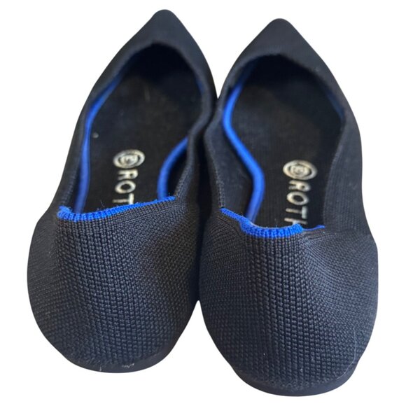 Rothy’s The Point Women's  Size 8 Comfort Flat Shoes Black Slip On Washable - Picture 3 of 6